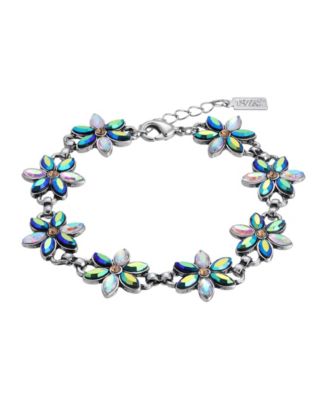 2028 Silver-Tone Flower Crystal Ab Bracelet - Macy display picture 1
