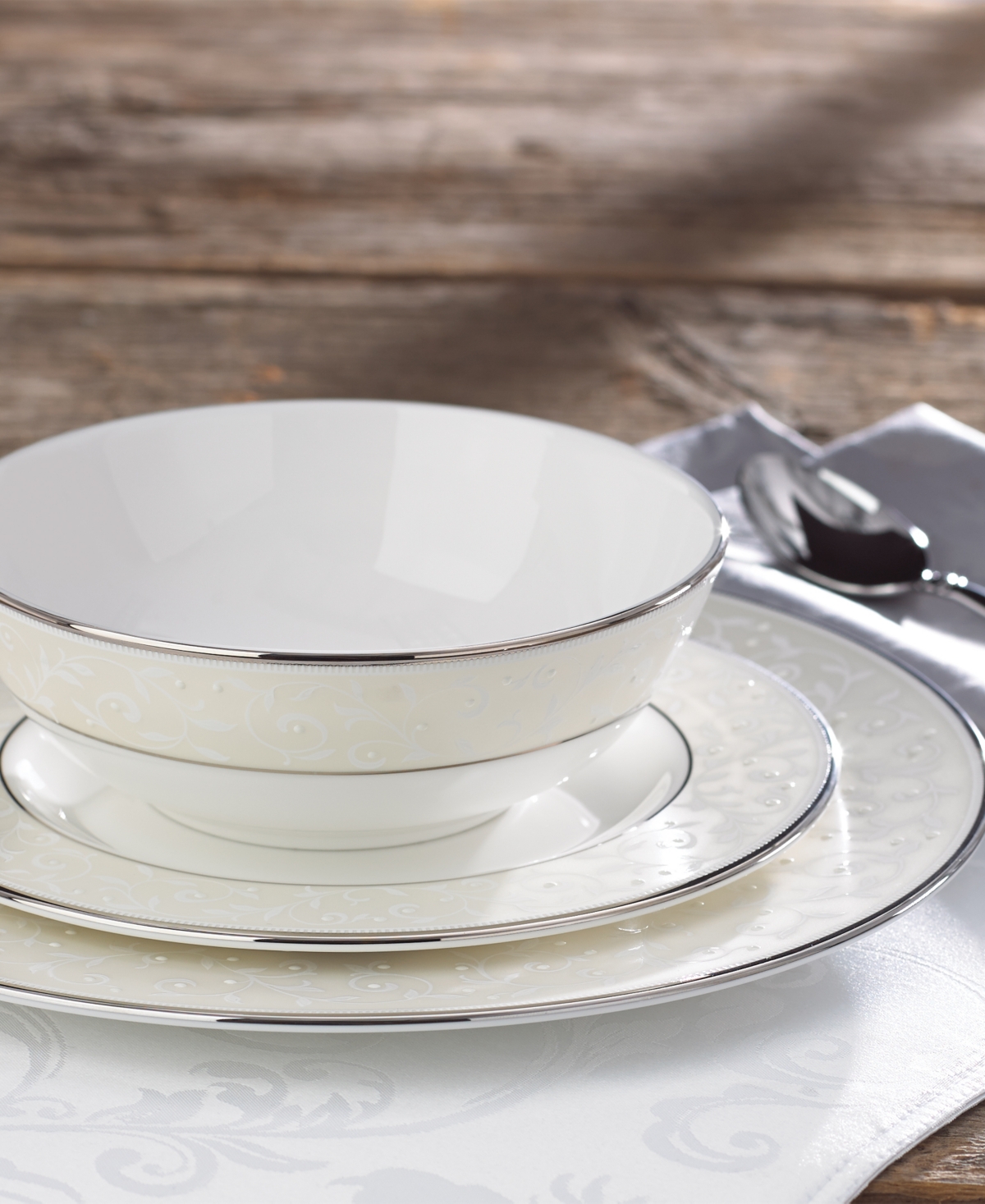 Lenox Dinnerware, Opal Innocence 3-Piece Place Setting