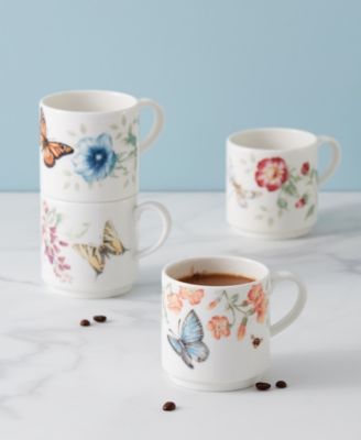 Butterfly Meadow Stackable Mugs, Set of 4