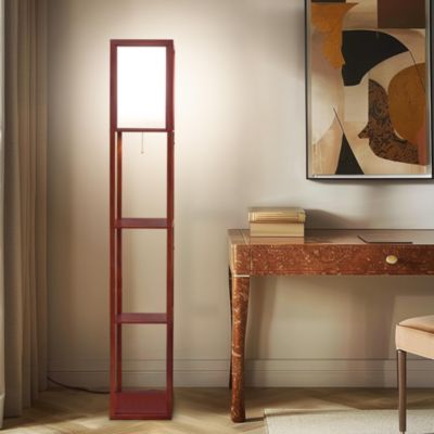 Maxwell 63" LED Shelf Column Floor Lamp with Lantern Shade