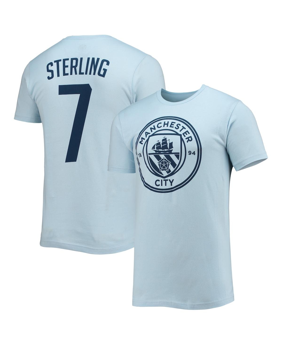 FIFTH SUN MEN'S RAHEEM STERLING LIGHT BLUE MANCHESTER CITY NAME AND NUMBER T-SHIRT