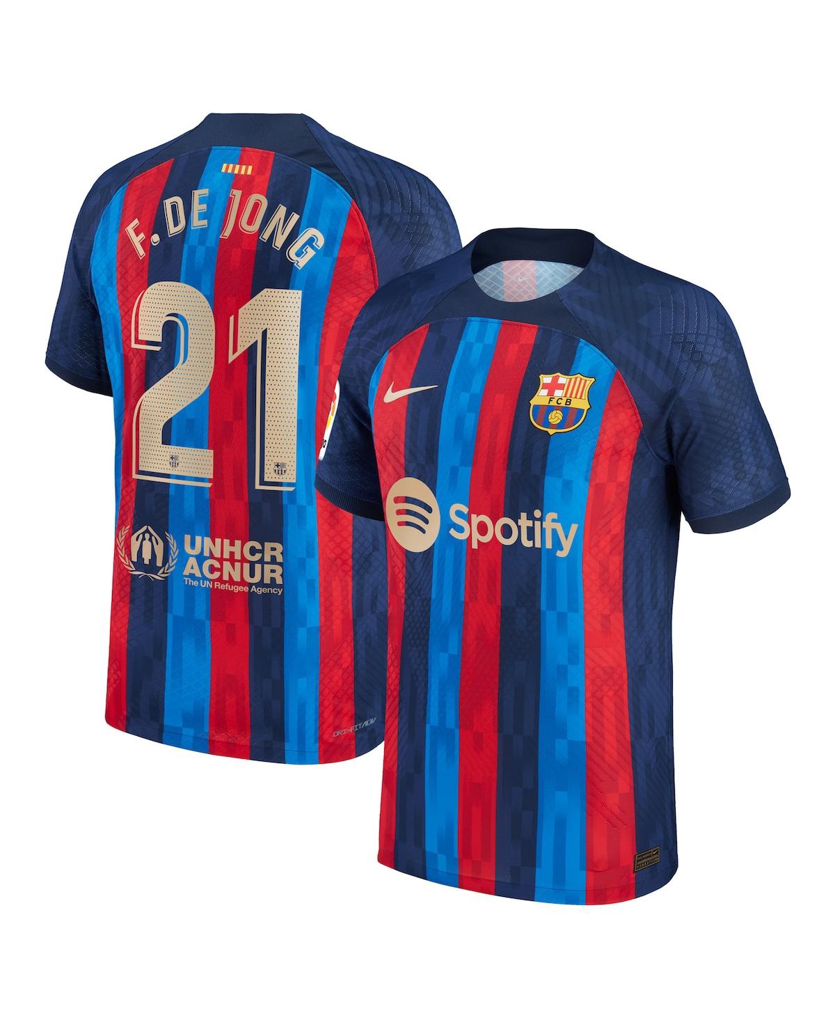 Men's Nike Frenkie de Jong Blue Barcelona 2022/23 Home Authentic Player Jersey