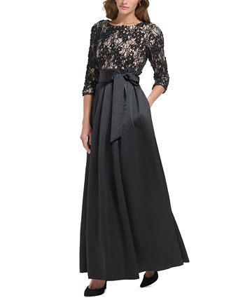 Jessica Howard Women's Lace Bodice Satin Skirt Ball Gown - Macy's
