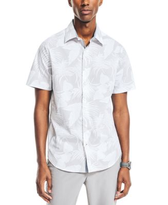 Nautica Men's Navtech Short-Sleeve Palm-Print Shirt - Macy's