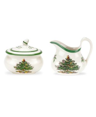 Spode - Christmas Tree Sugar Bowl and Creamer Set