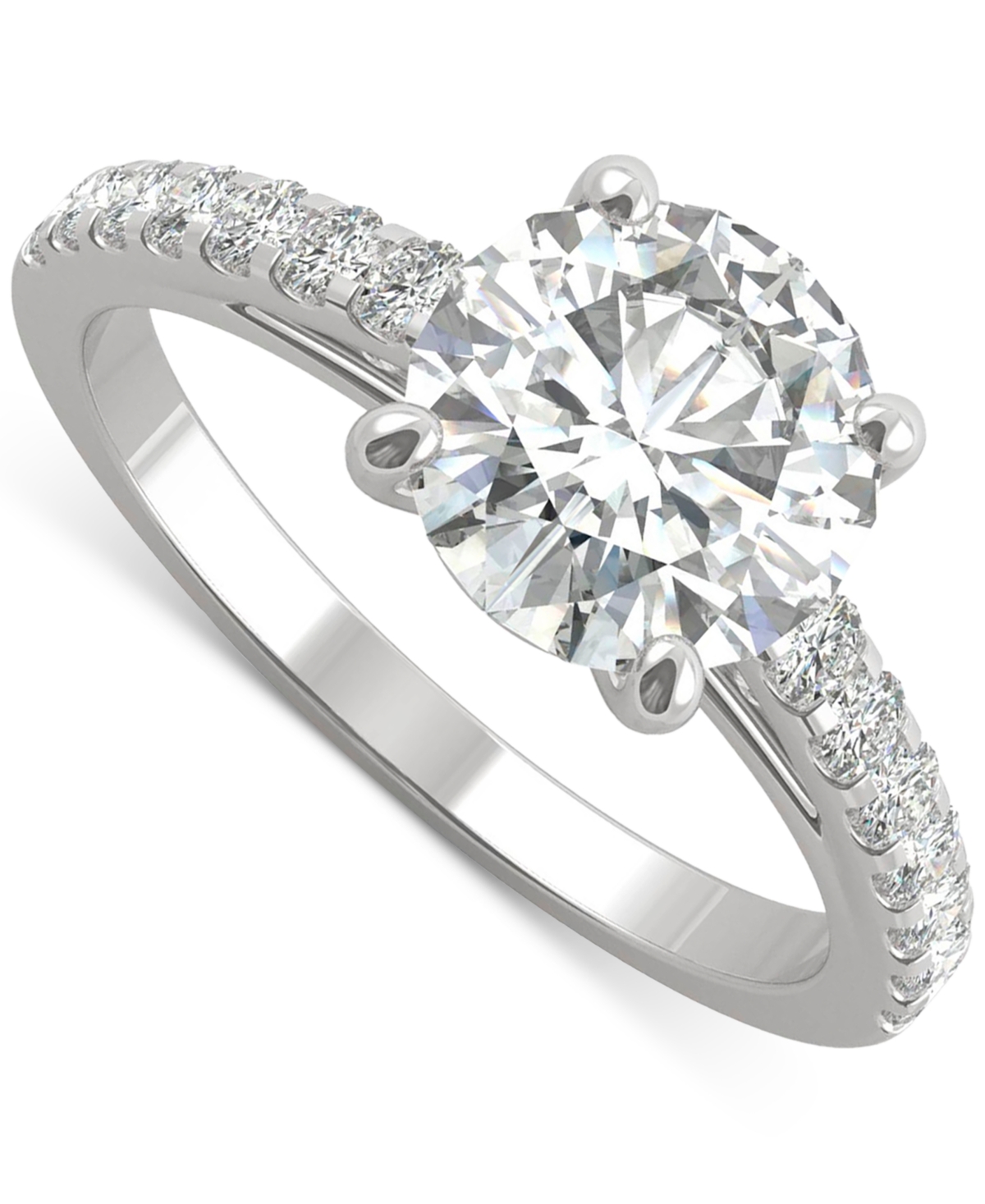 Charles & Colvard Moissanite Engagement Ring (2-1/5 Ct. T.w. Diamond Equivalent) In 14k White Gold