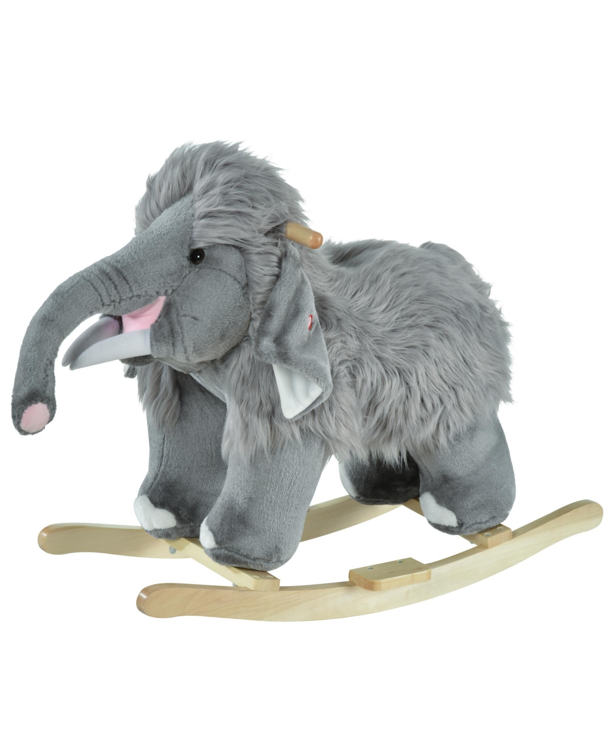 Qaba Kids Rocking Horse, Mammoth Shaped Ride on Horse with Realistic Sound