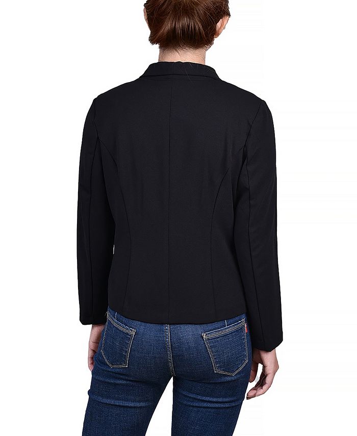 Long Sleeve Crepe Solid Color Regular Jacket ber23y1105