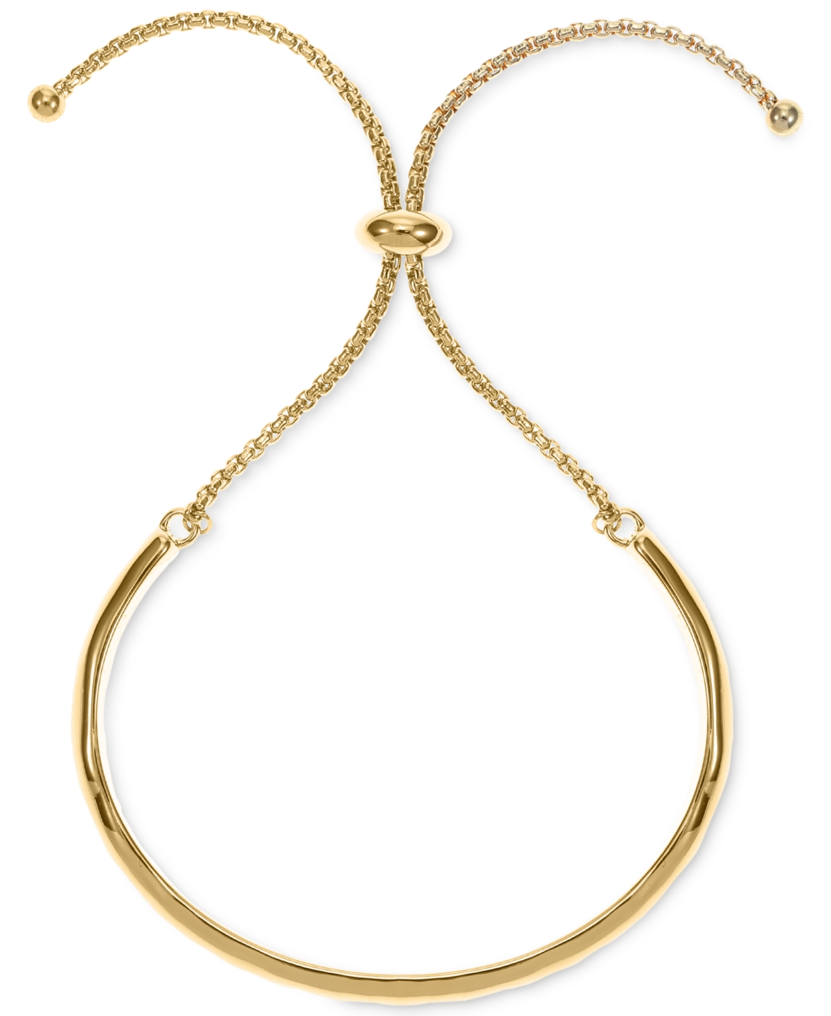 Style & Co Silver-tone Hammered Slider Bracelet, Exclusively At Macy's In Gold