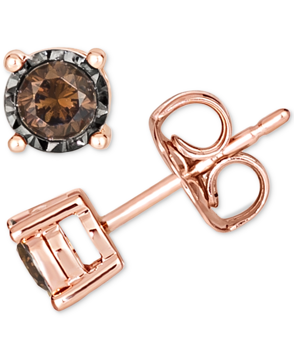 Le Vian Chocolatier Chocolate Diamond Stud Earrings (1/4 Ct. T.w.) In 14k Rose Gold (also Available In White In White Gold