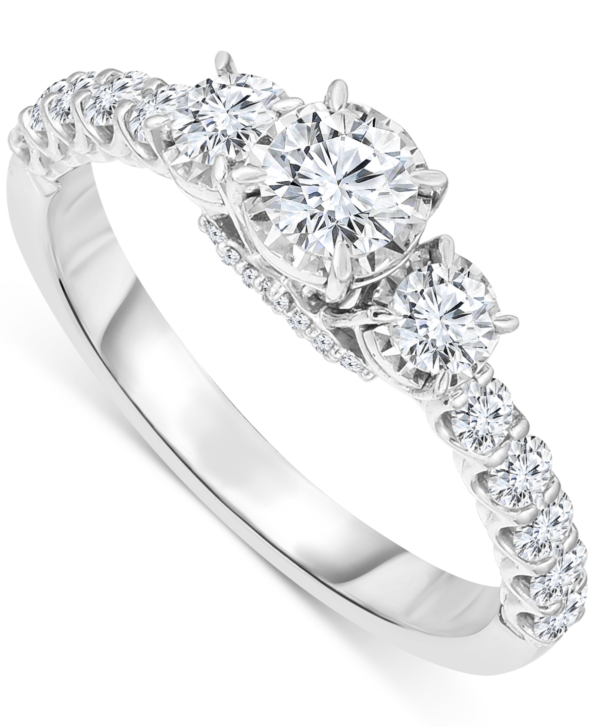 TruMiracle Diamond Engagement Ring 1 ct. t.w. in 14k White Gold White Gold Smart Closet