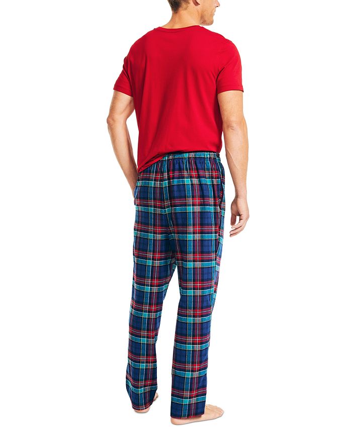 Nautica Men's 2Pc. ClassicFit Solid TShirt & Plaid Flannel Pajama