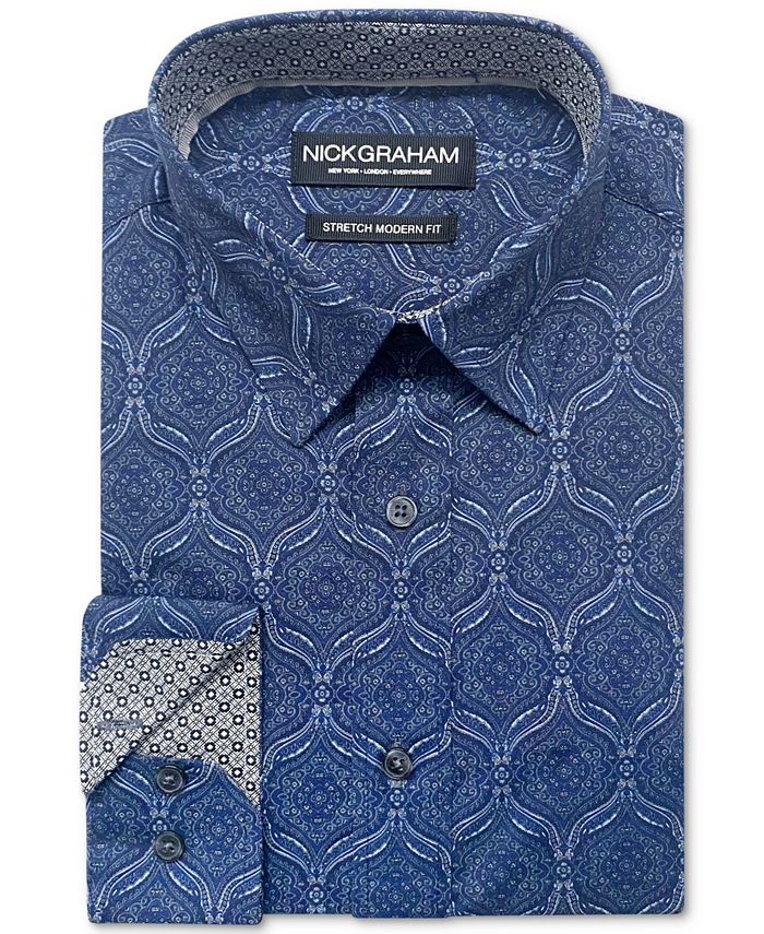 Nick Graham Men s Modern Fit Stretch Cotton Dress Shirt Macy s