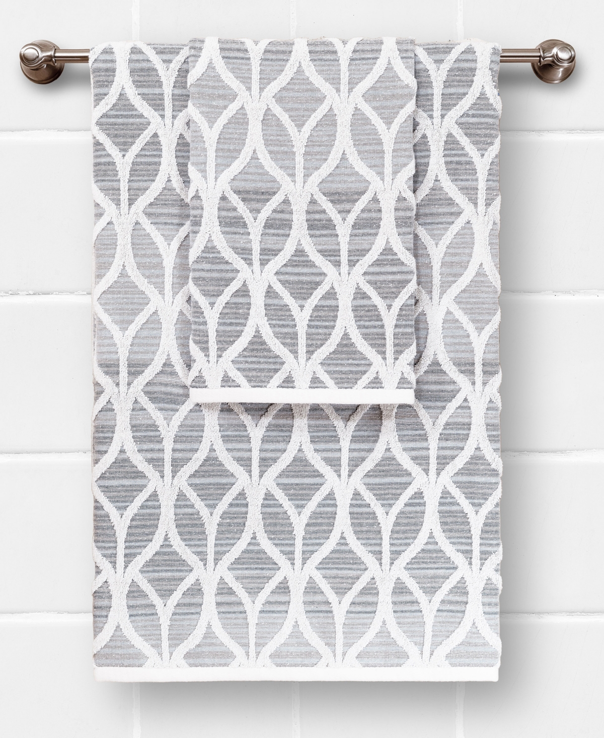 Linum Home Alev Jacquard 2 Piece Turkish Cotton Bath Towel Set