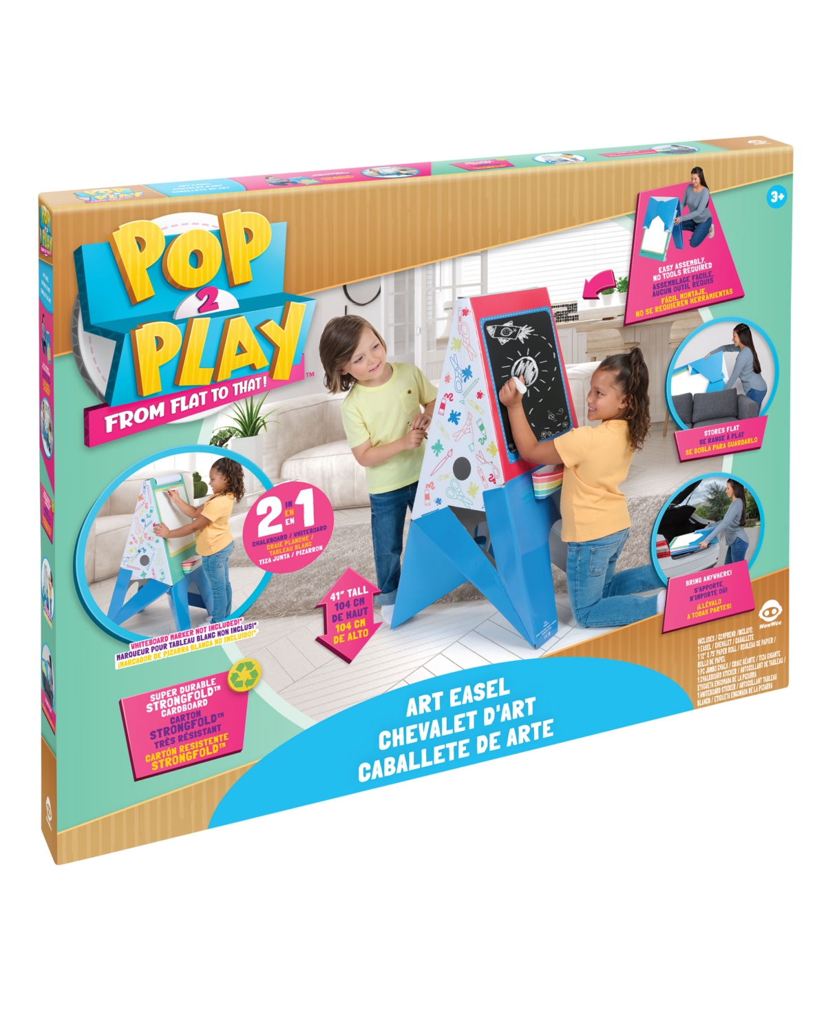 Pop2play 2 In 1 Easel Set In Multicolor