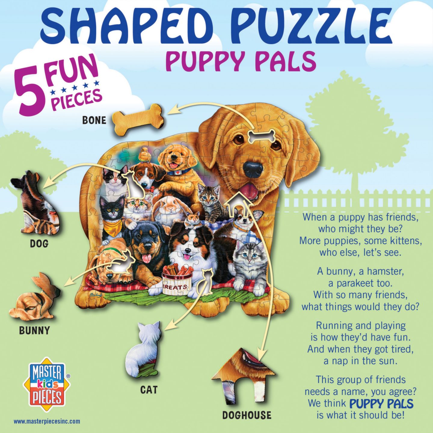 Фигурный пазл MasterPieces Puzzles Puppy Pals, 100 деталей, от 6 лет — фото 3