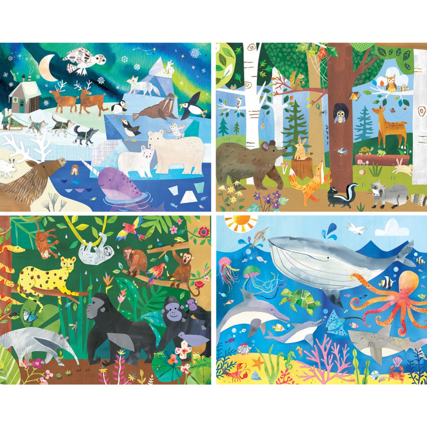 Детские игрушки MasterPieces Puzzles Hello, World! 4-Pack, 100-Piece Puzzles, Ages 6+, цвет: Разноцветный — фото 2
