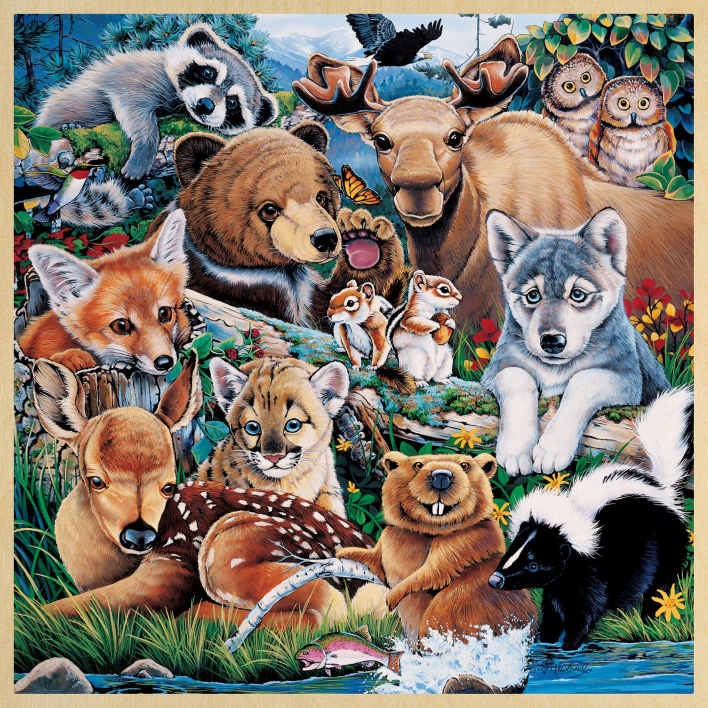 Деревянный пазл MasterPieces Puzzles Forest Friends Fun Facts, 48 деталей, от 4 лет, цвет: Разноцветный — фото 3