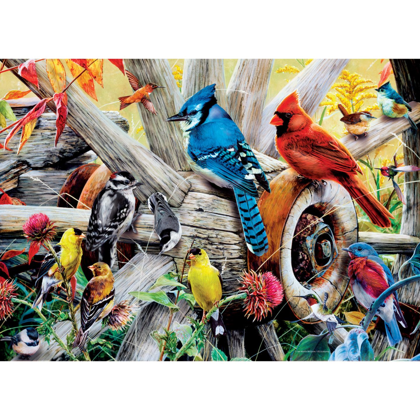 Детский пазл MasterPieces Puzzles Audubon Backyard Birds 1000 Piece Puzzle, Ages 14+, цвет: Разноцветный — фото 2