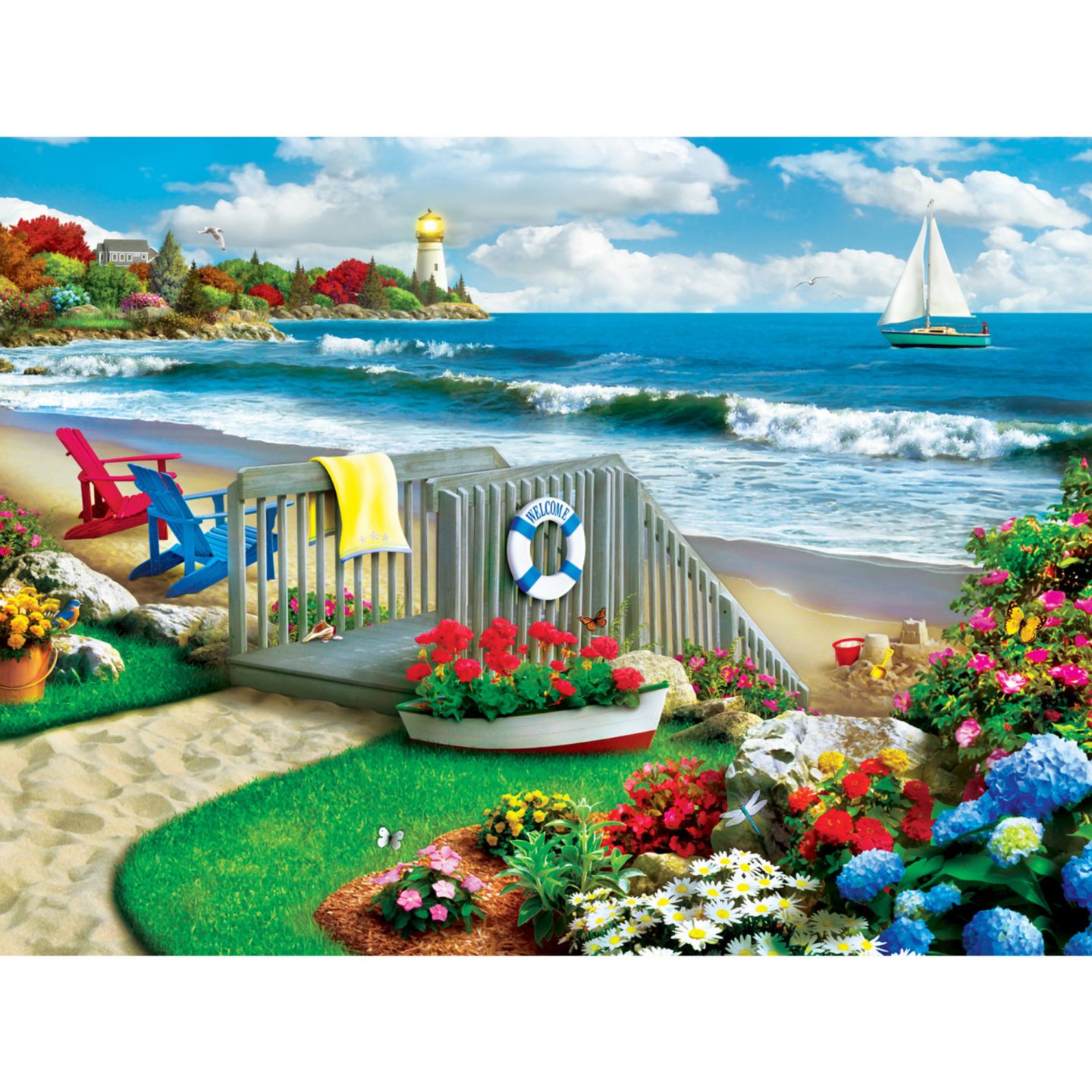 Детская игрушка MasterPieces Puzzles Masterpieces Memory Lane - Coastal Getaway 300 Piece Puzzle, Ages 8+, цвет: Разноцветный — фото 2
