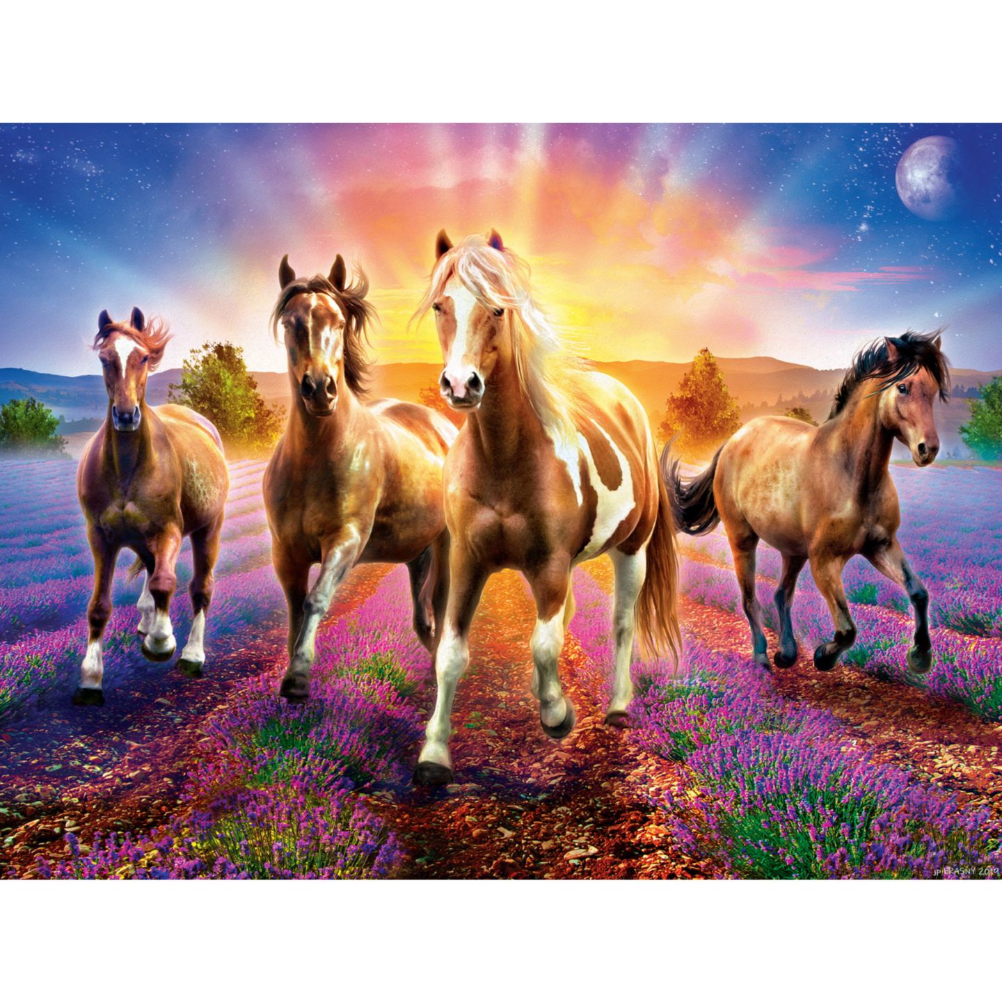 Детский пазл MasterPieces Puzzles Glow-in-the-Dark Wild Stallions 300-Piece Puzzle, от 8 лет, цвет: Разноцветный — фото 2