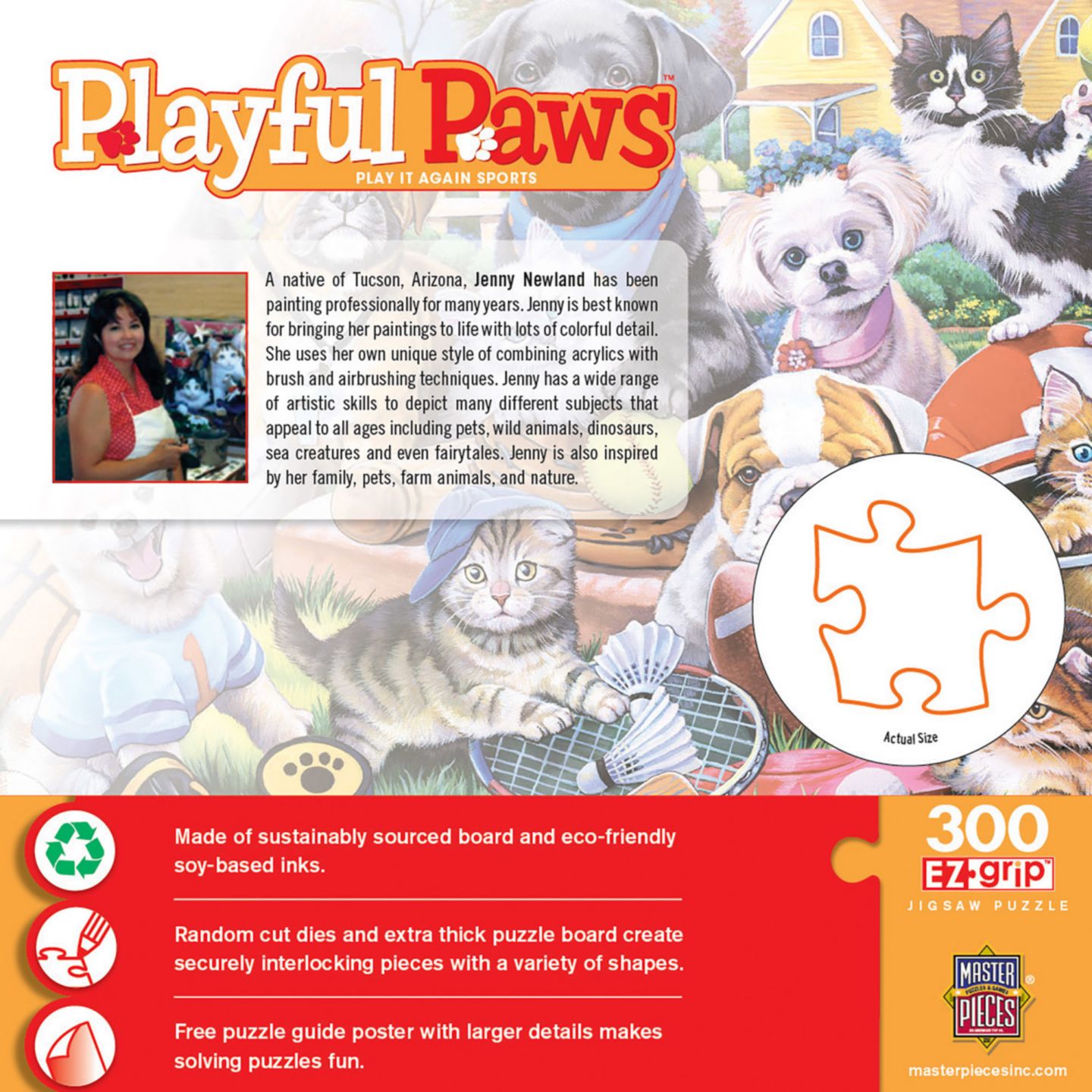 Пазл MasterPieces Puzzles Playful Paws, 300 деталей, от 14 лет, цвет: Разноцветный — фото 3