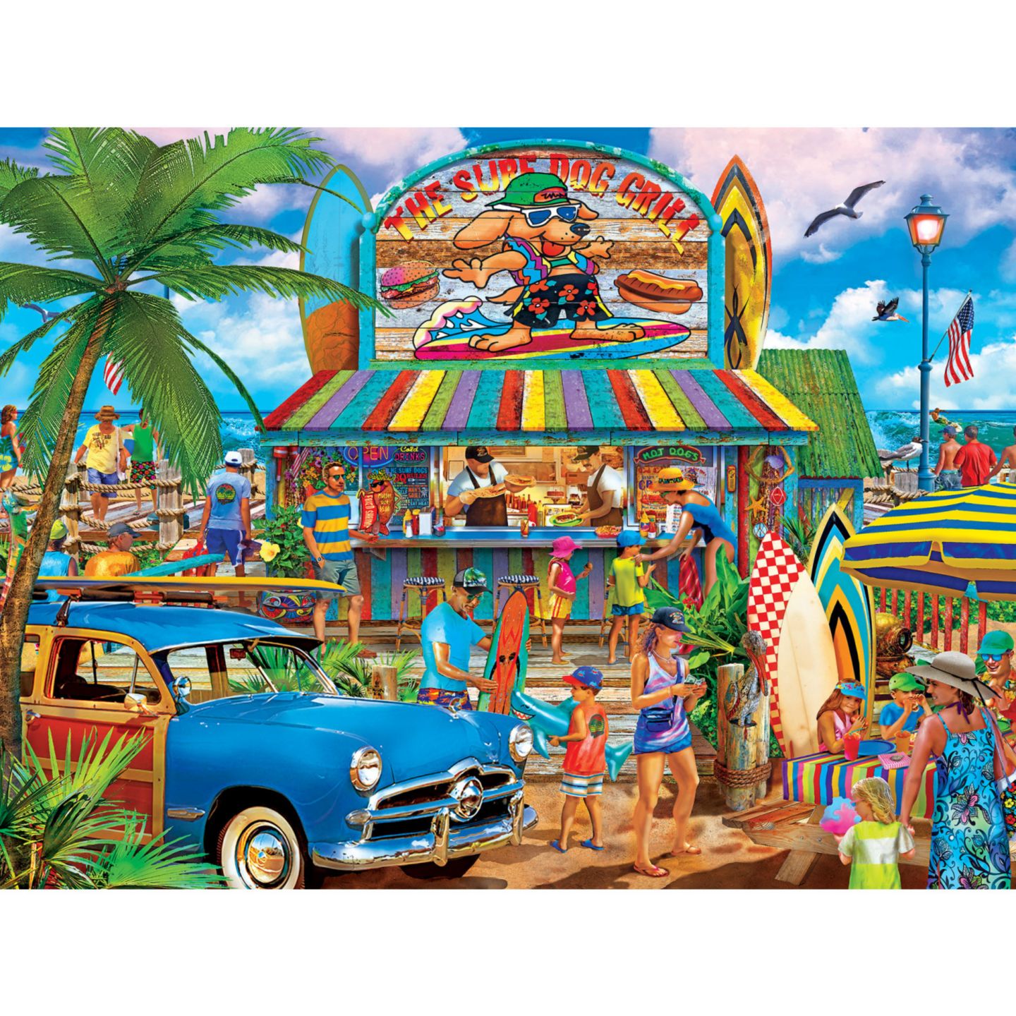 Детский пазл MasterPieces Puzzles The Surf Dog Grill Random Cut 550 Piece Puzzle, Ages 14 & Up, цвет: Разноцветный — фото 2