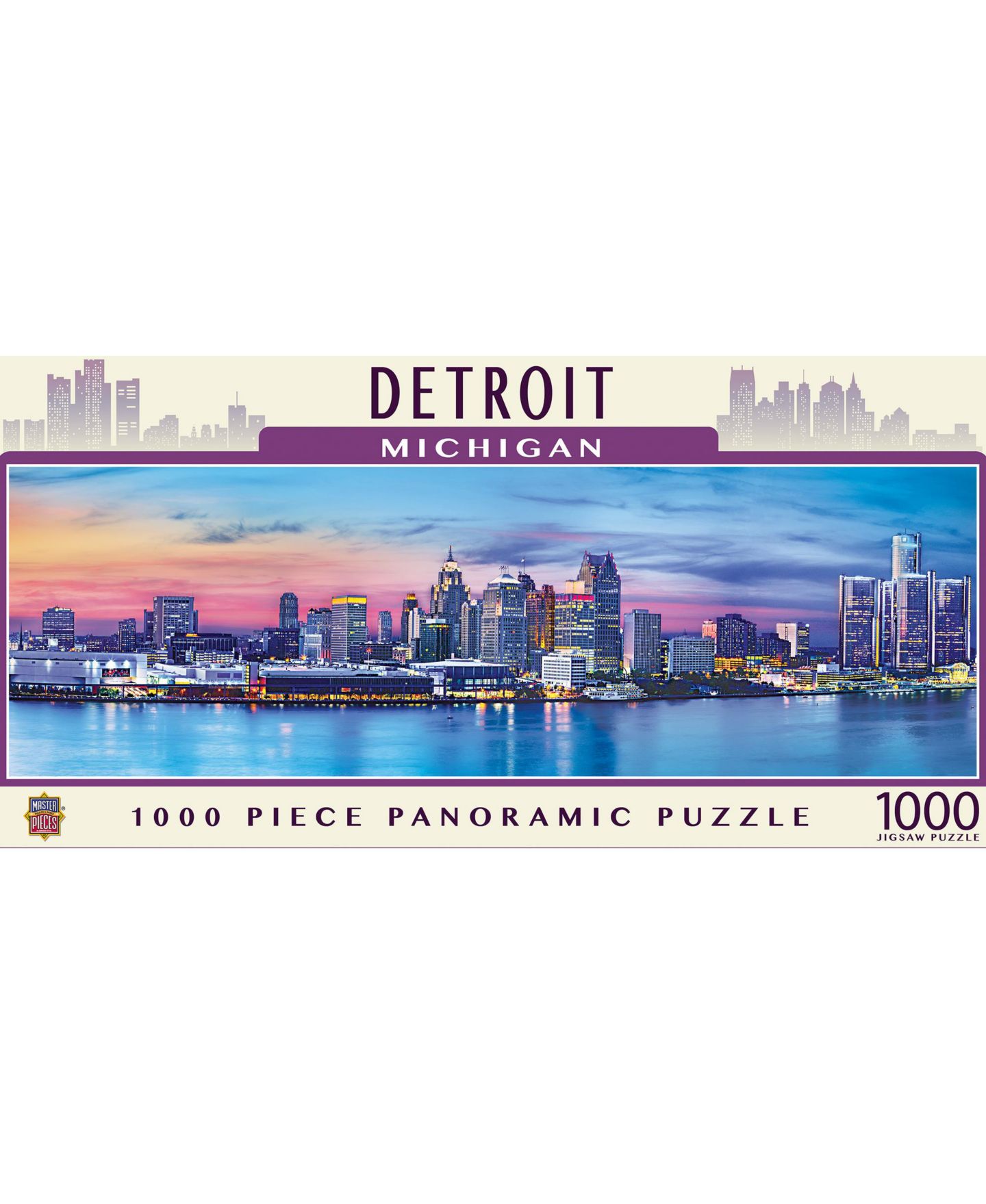 Панорамный пазл MasterPieces Puzzles American Vista «Детройт», 1000 деталей, от 14 лет, цвет: Разноцветный — фото 4