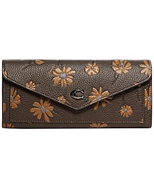 Floral Printed Leather Wyn Soft Wallet