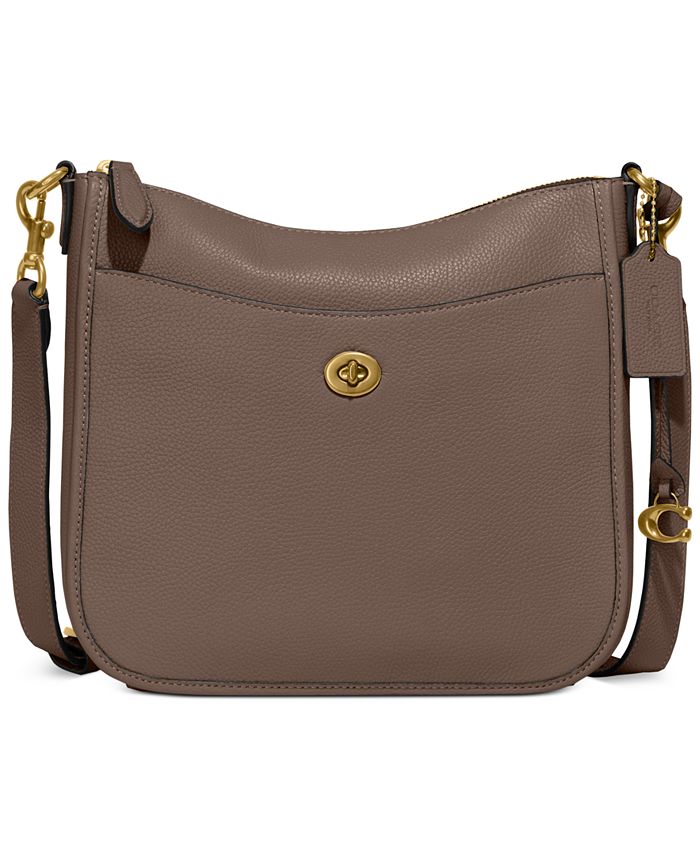 Designer Zippered Two-Tone Black/Brown Leather Crossbody by Coach