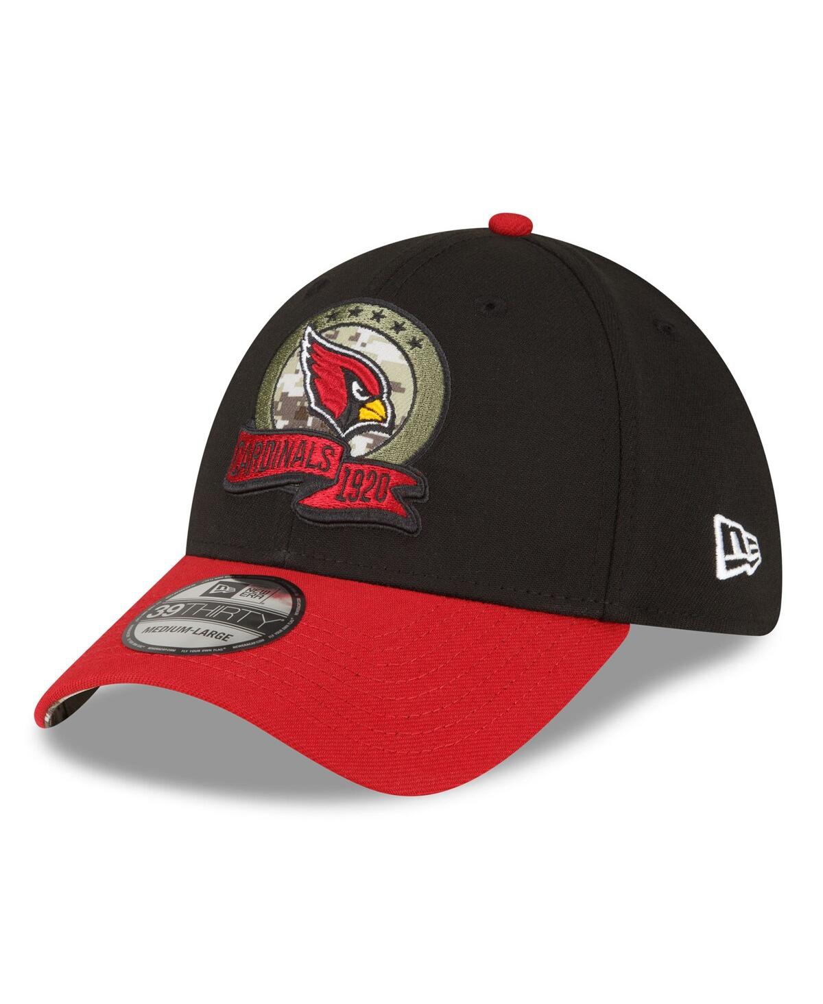 Shop New Era Men's  Black, Cardinal Arizona Cardinals 2022 Salute To Service 39thirty Flex Hat In Black,cardinal