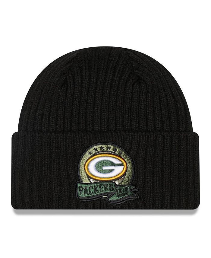New Era Men s Black Green Bay Packers 2022 Salute To Service Knit