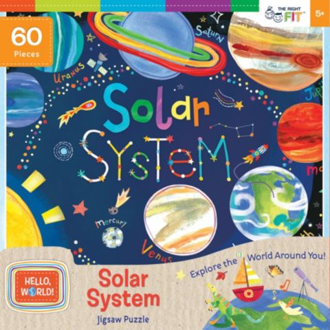 Детская игрушка MasterPieces Puzzles Hello, World! Solar System 60 Piece Puzzle, Ages 5+, цвет: Разноцветный
