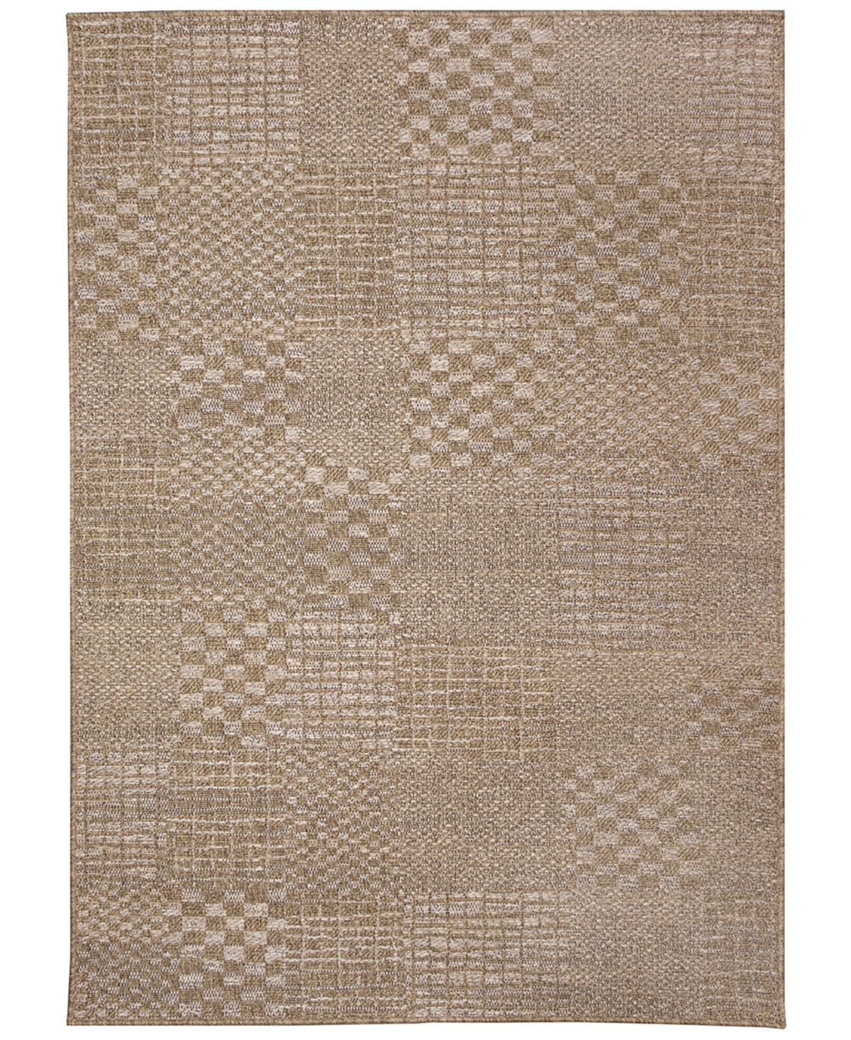 Liora Manne' Orly Patchwork 6'6in x 9'3in Outdoor Area Rug - Beige
