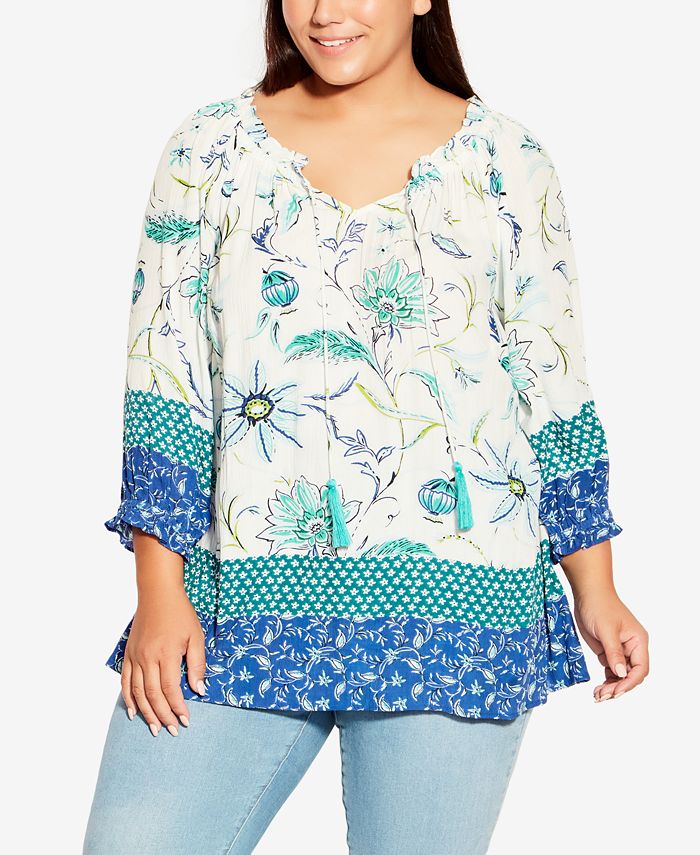 Avenue Plus Size Brea Peasant Top Macy's