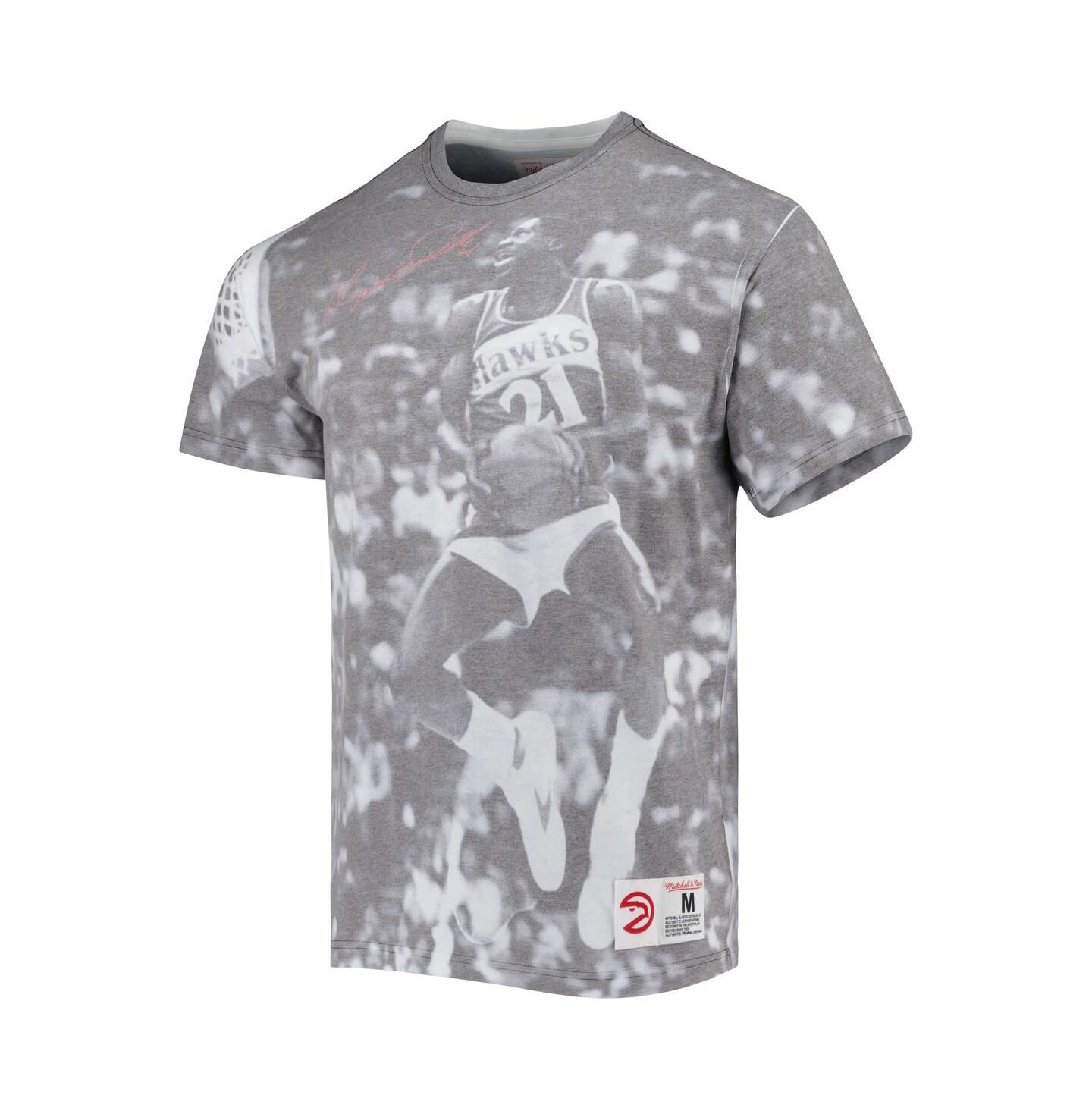 Мужская футболка Mitchell & Ness Dominique Wilkins Gray Atlanta Hawks Above The Rim Sublimated — фото 3