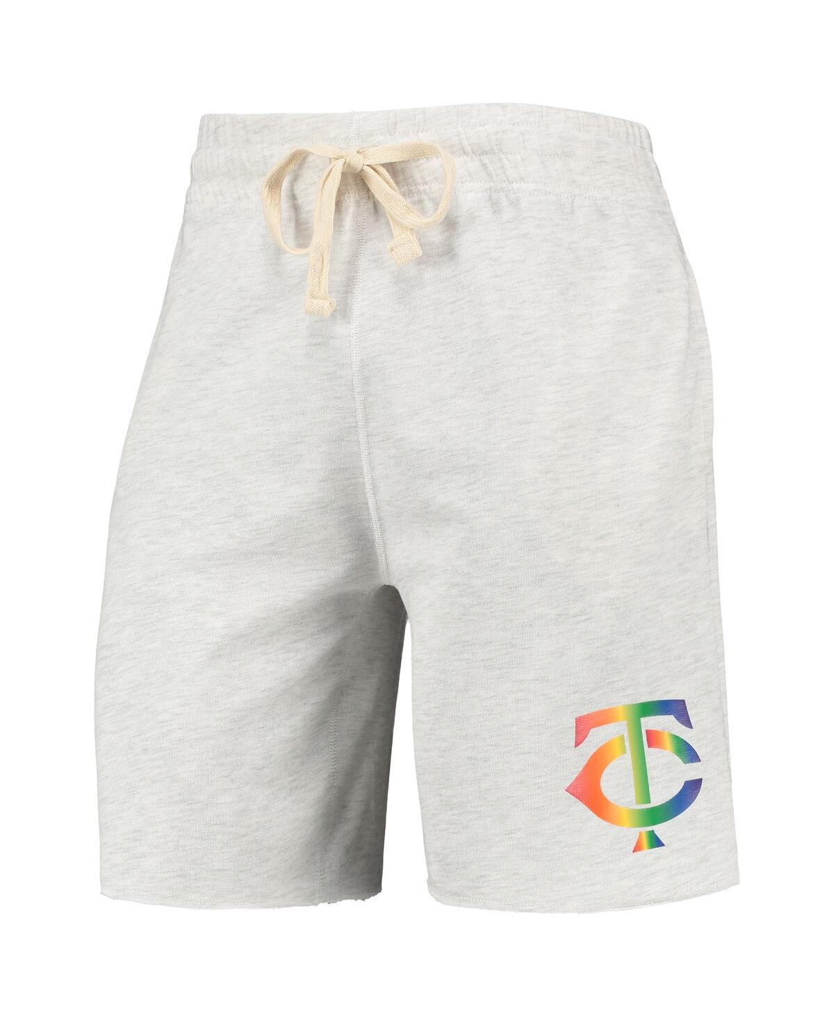 Concepts Sport Men's  Oatmeal Minnesota Twins Mainstream Logo Terry Tri-blend Shorts In Oatmeal