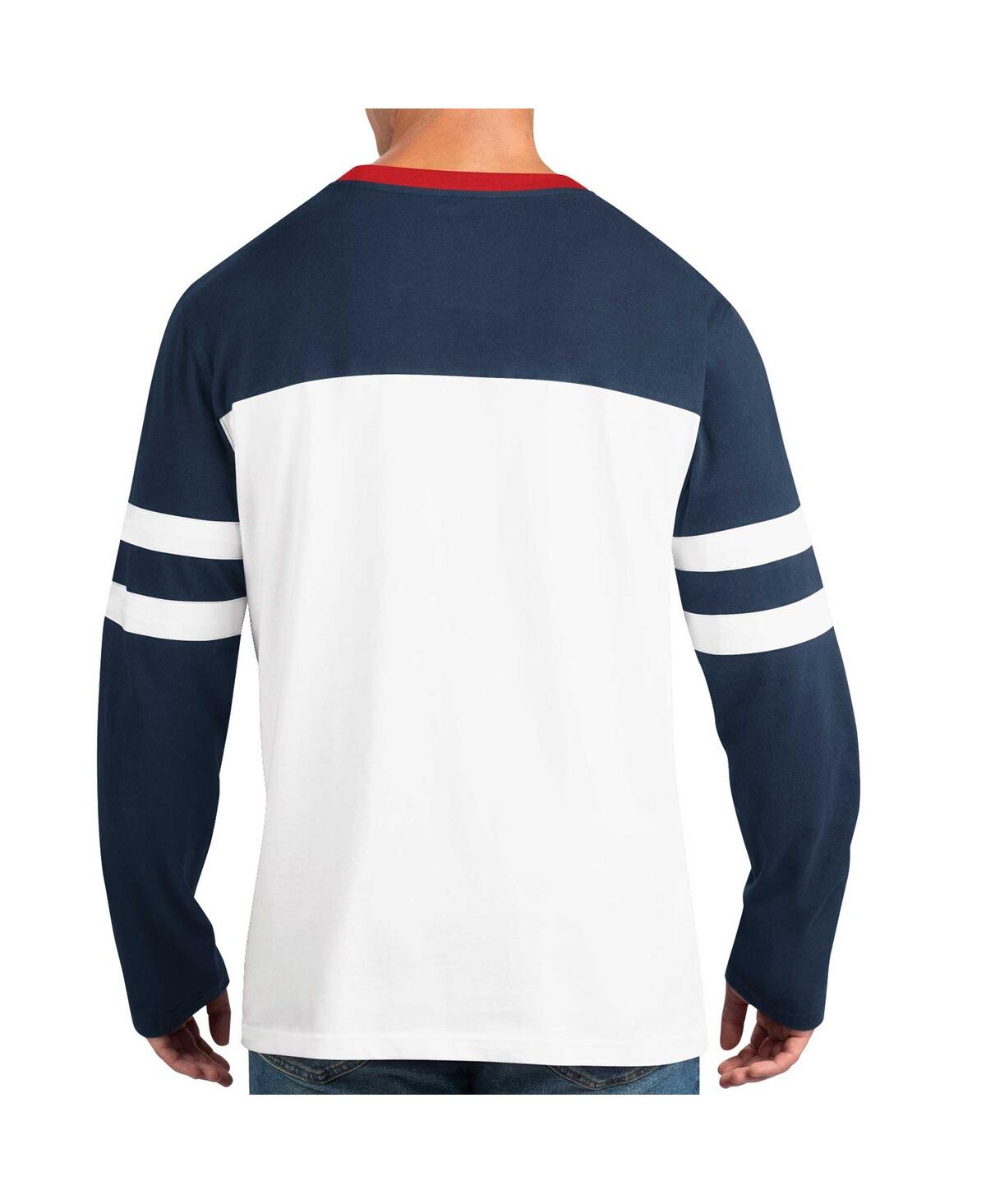 Shop Starter Men's  Navy, White New England Patriots Halftime Long Sleeve T-shirt In Navy,white