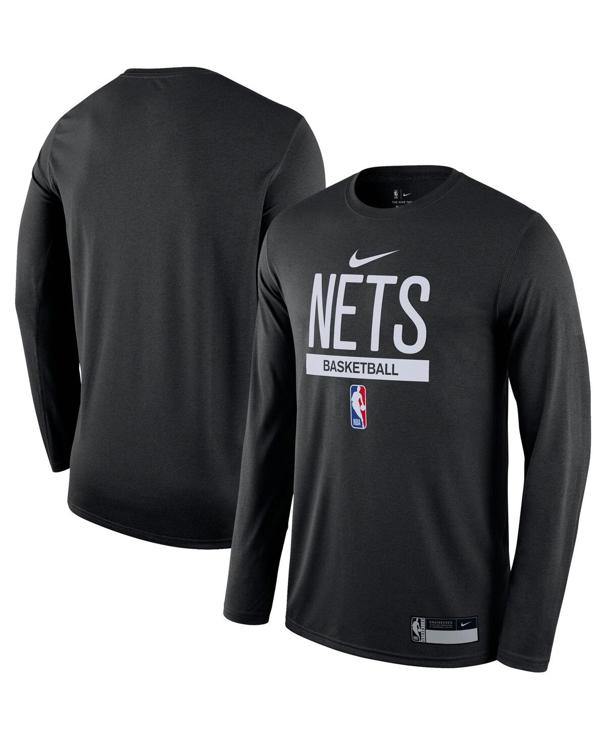 Men's Nike Black Brooklyn Nets 2022/23 Legend On-Court Practice Performance Long Sleeve T-shirt