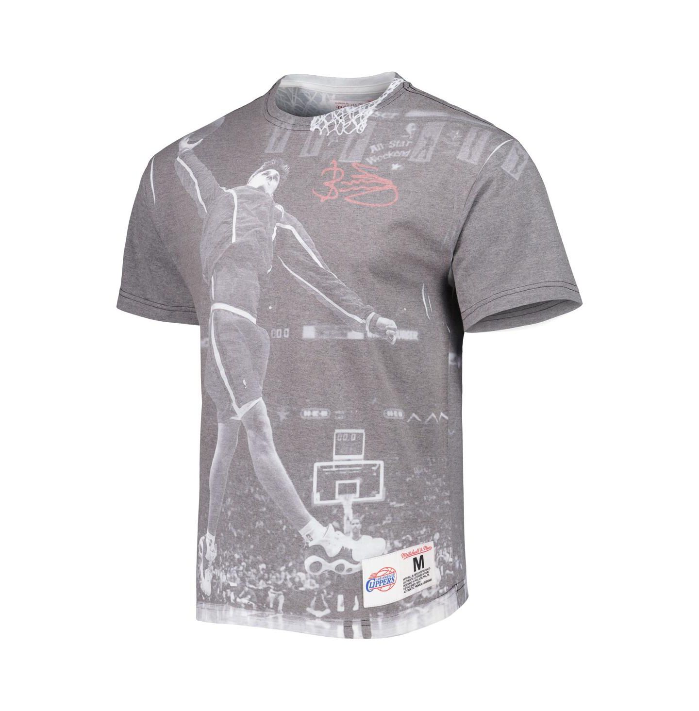 Мужская футболка Mitchell & Ness Brent Barry Gray LA Clippers Above The Rim Sublimated — фото 3