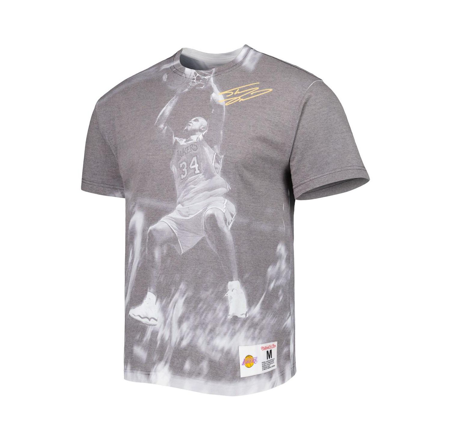 Men's Shaquille O'Neal Gray Los Angeles Lakers Above The Rim Sublimated T-shirt