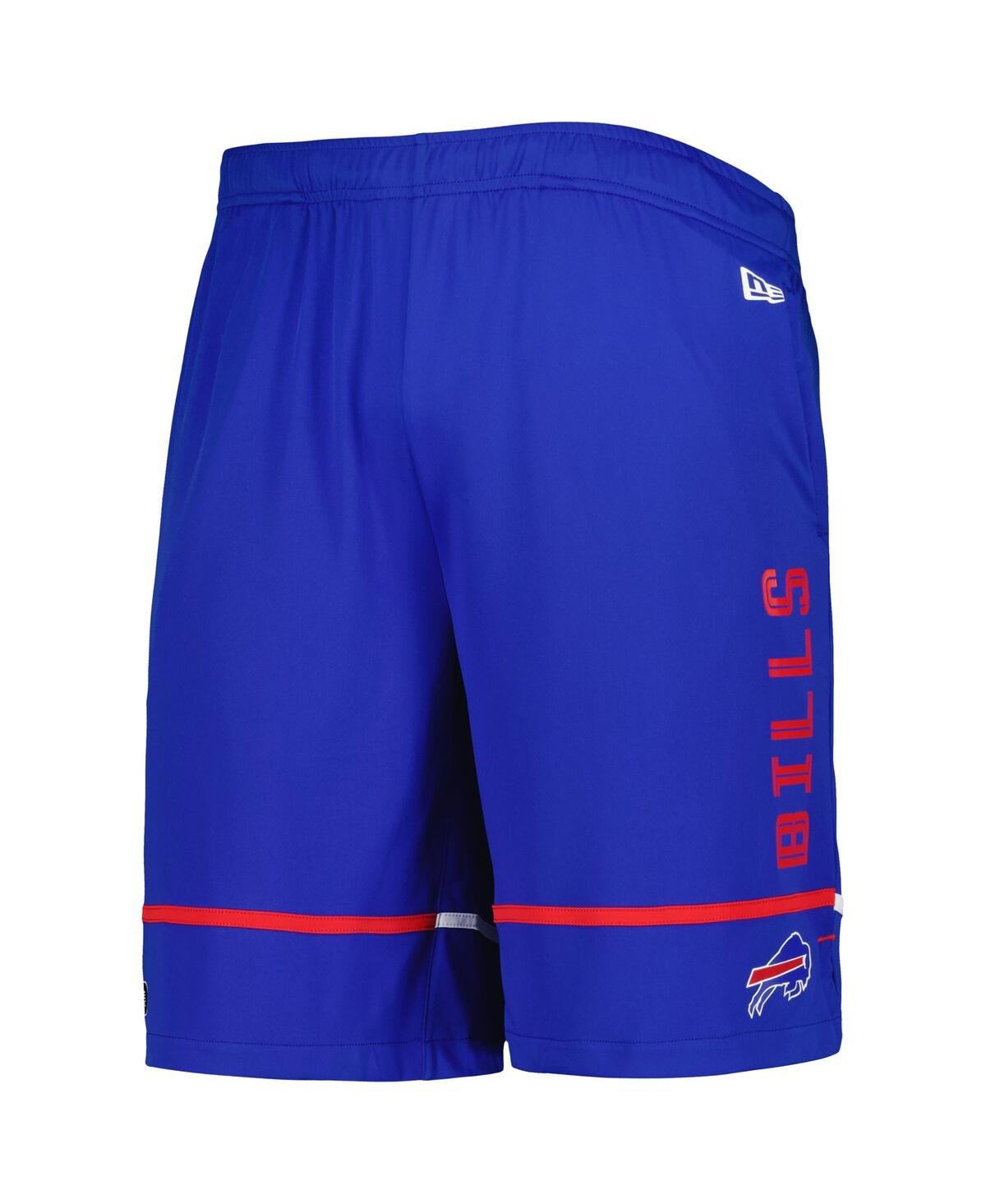 NEW ERA MEN'S NEW ERA ROYAL BUFFALO BILLS COMBINE AUTHENTIC RUSHER TRAINING SHORTS 