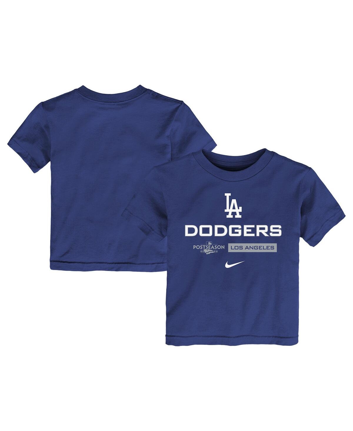 Fanatics Kids' Big Boys Royal Los Angeles Dodgers 2022 Postseason Locker Room T-shirt