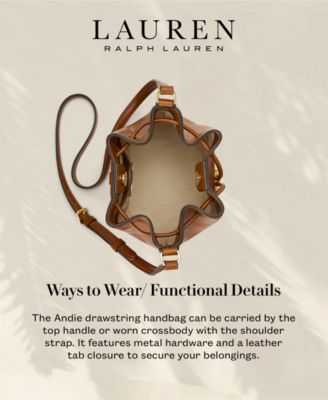 Lauren Ralph Lauren Leather Medium Andie Drawstring Bag