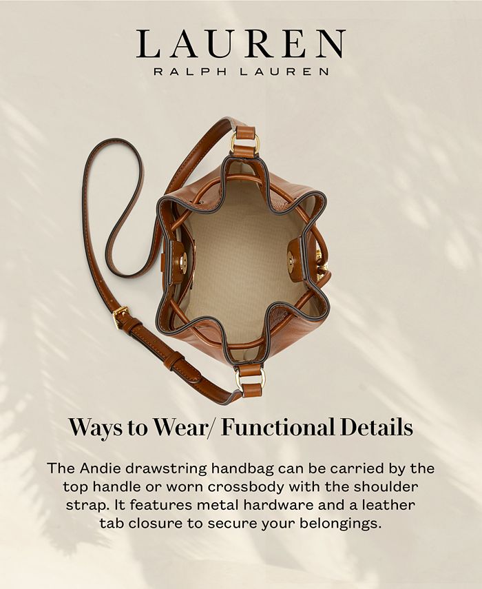 Lauren Ralph Lauren Andie Medium Leather Drawstring Bag - Macy's