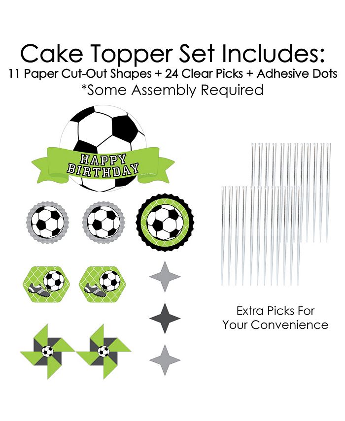 Big Dot of Happiness Goaaal Soccer Birthday Party Cake Decorating Kit Cake Topper Set 11