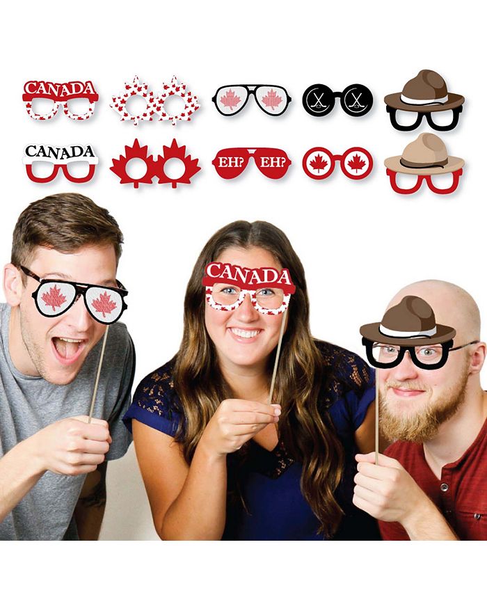 Big Dot of Happiness Canada Day Glasses Paper CardStock Canadian