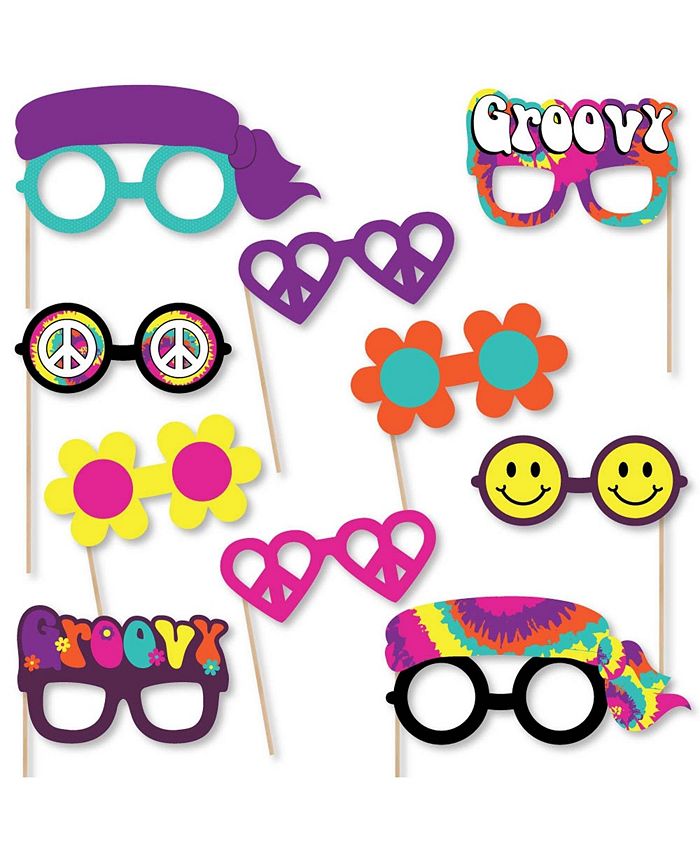 Big Dot of Happiness 60's Hippie Glasses - Paper 1960s Groovy Party ...