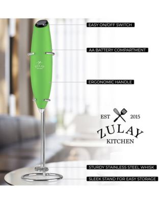 Handheld Milk Frother Stainless Steel Single Whisk with Stand