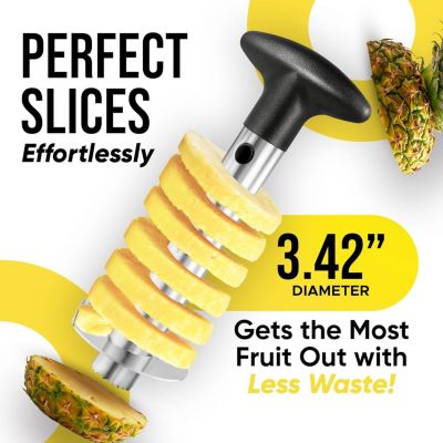 Heavy Duty 2pc Pineapple Corer & Slicer Set – Includes Eye Removal Tool with Reinforced Blade